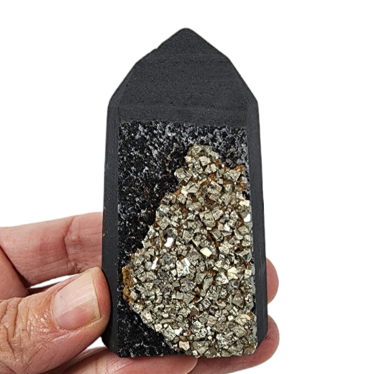 Shungite with Pyrite Tower - 88 grams