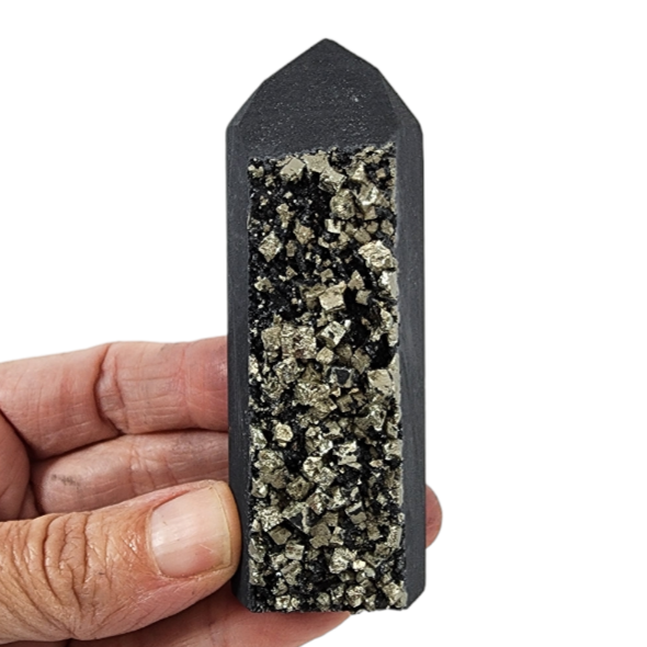 Shungite with Pyrite Tower - 89 grams